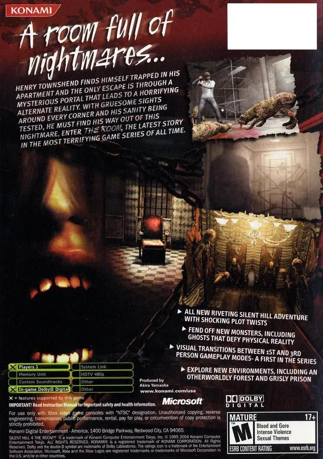 Silent Hill 4: The Room box back