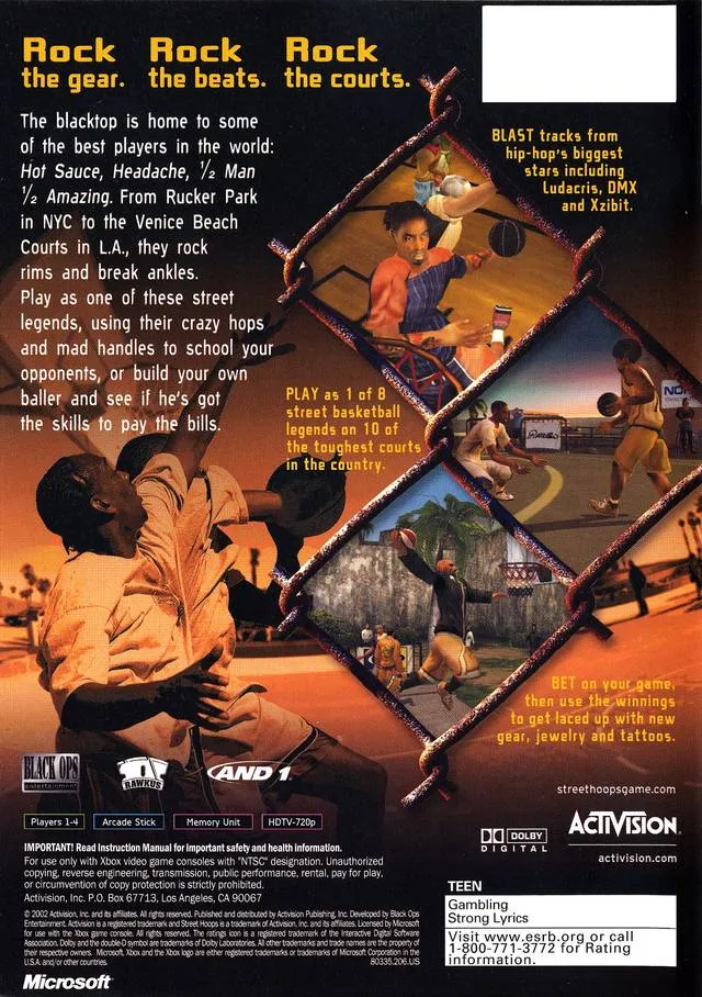 Street Hoops box back