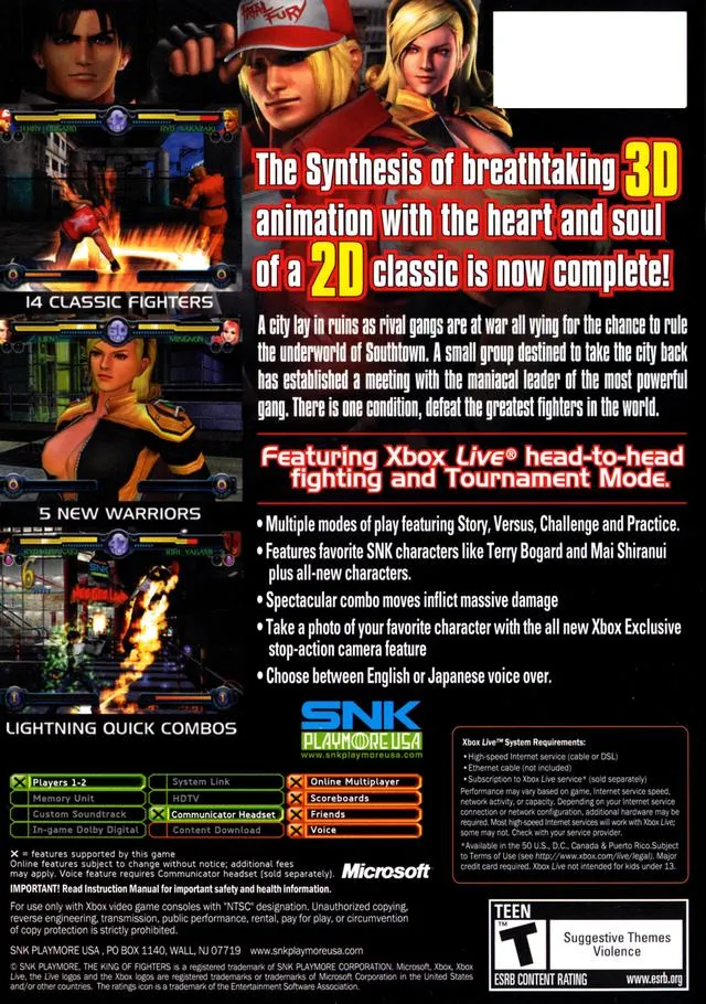 The King of Fighters: Maximum Impact Maniax box back