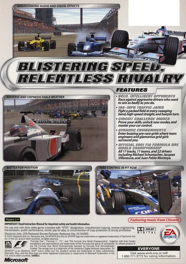 F1 2001 box back