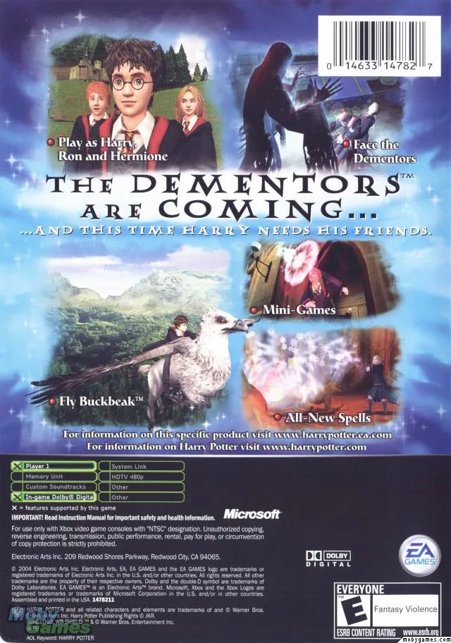 Harry Potter and the Prisoner of Azkaban box back