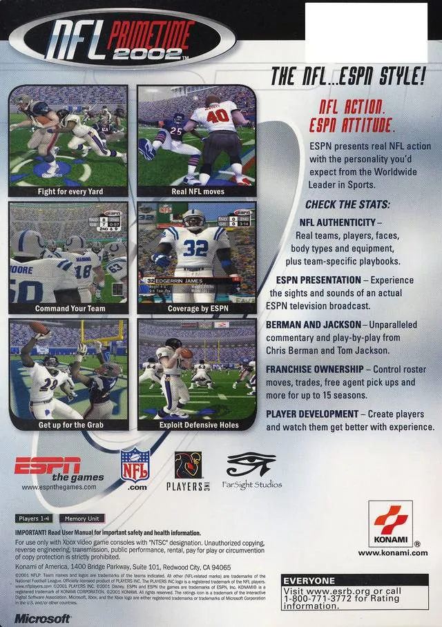 ESPN NFL PrimeTime 2002 box back
