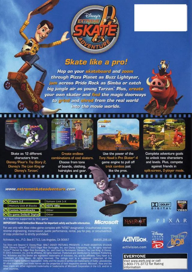 Disney's Extreme Skate Adventure box back