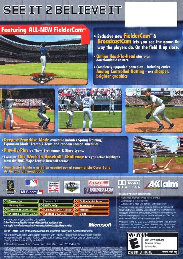 All-Star Baseball 2005 box back
