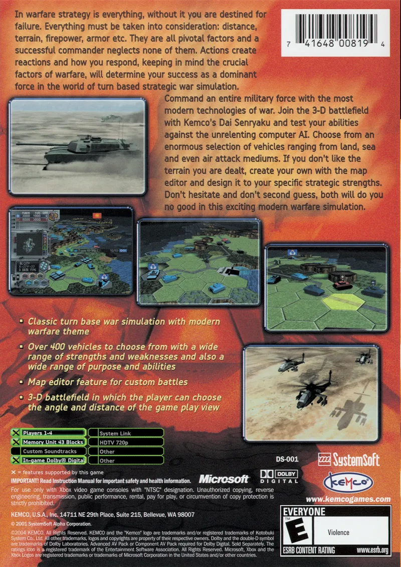 Dai Senryaku VII: Modern Military Tactics box back