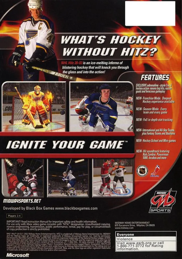 NHL Hitz 2003 box back