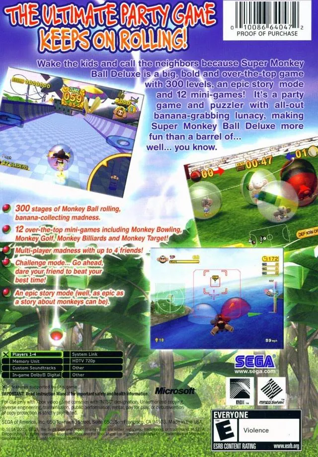 Super Monkey Ball Deluxe box back