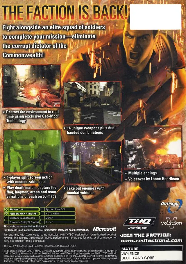 Red Faction II box back