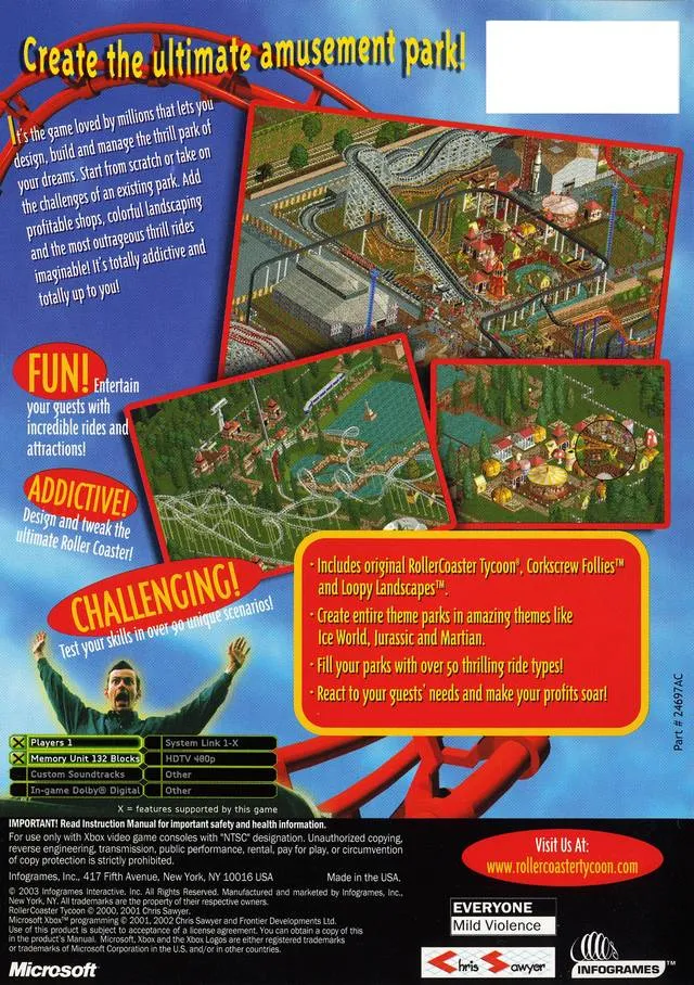 RollerCoaster Tycoon box back