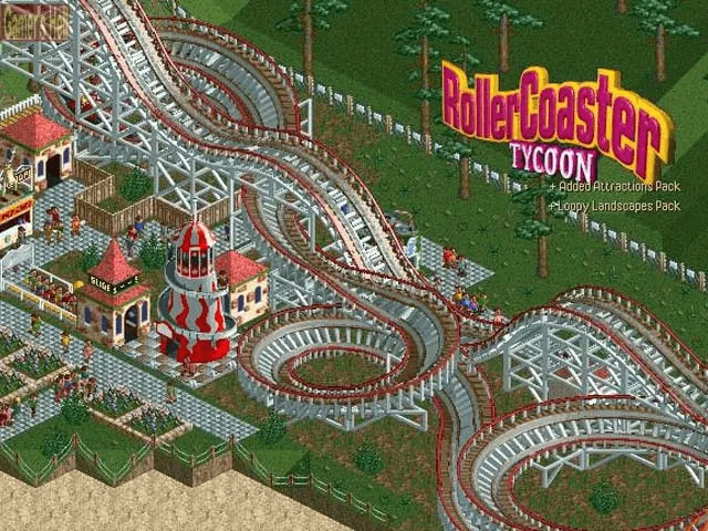Backdrop artwork for RollerCoaster Tycoon