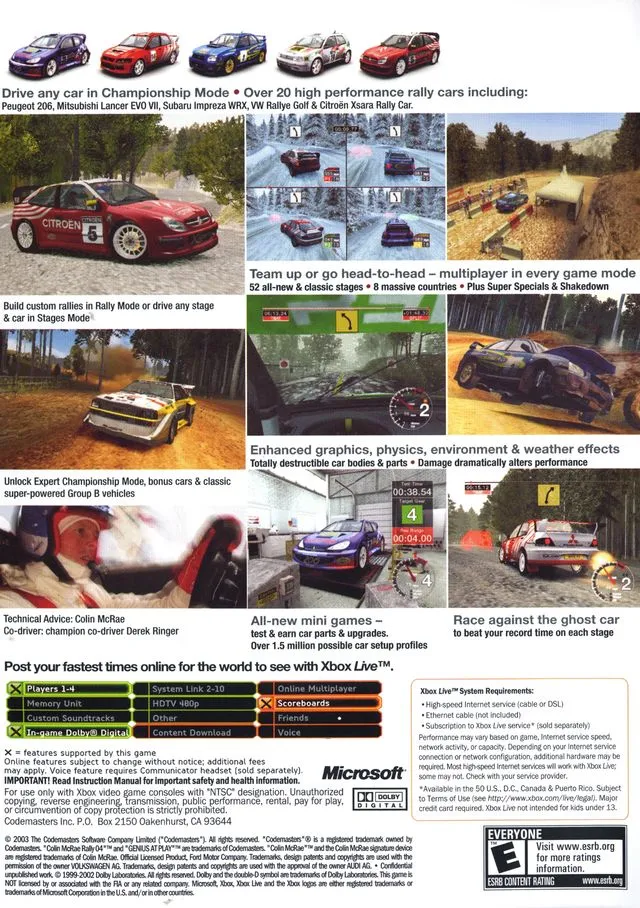 Colin Mcrae Rally 04 box back