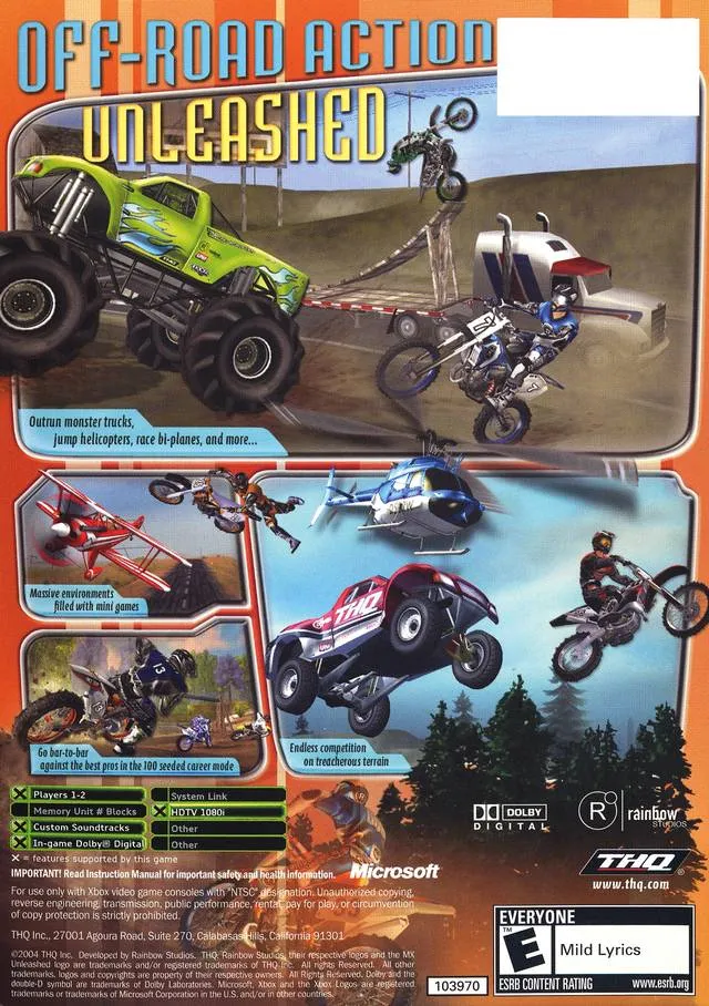 MX Unleashed box back