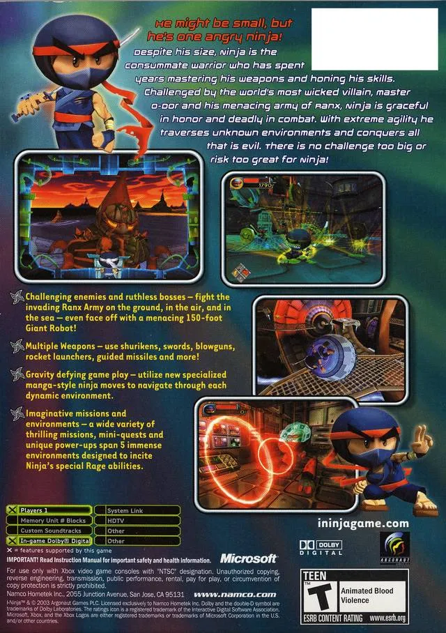 I-Ninja box back