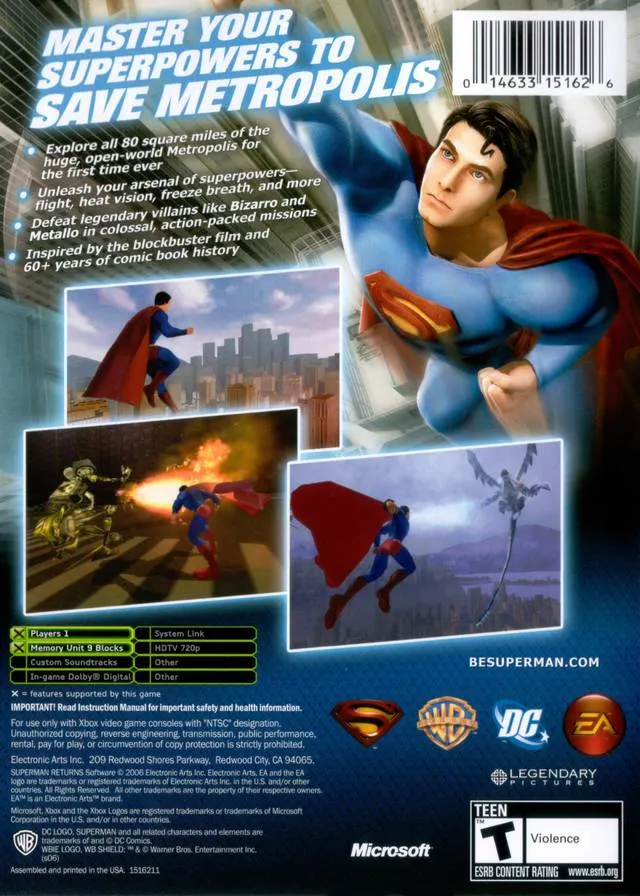 Superman Returns box back