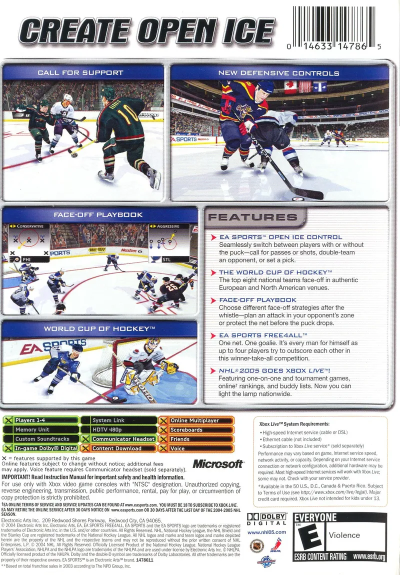NHL 2005 box back
