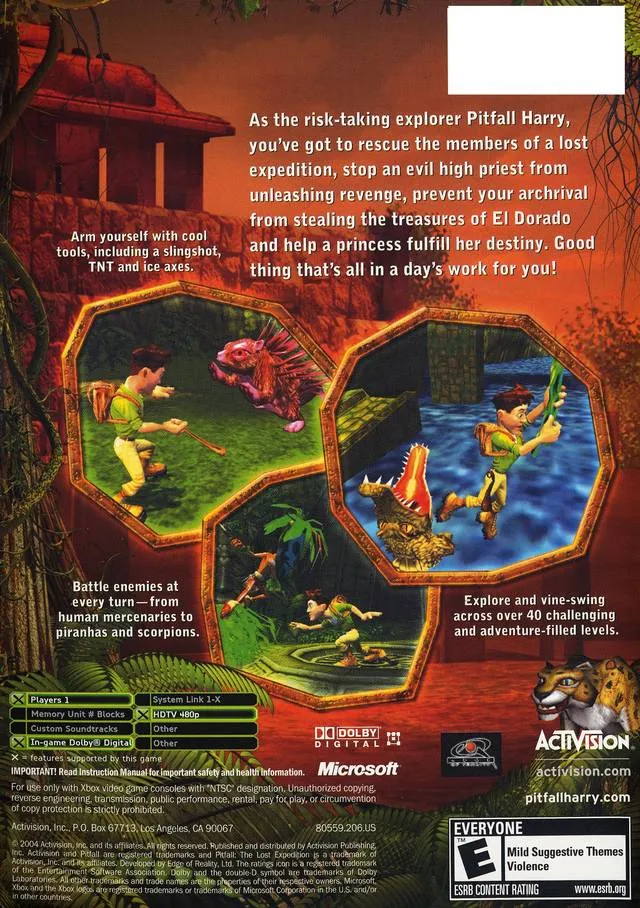 Pitfall: The Lost Expedition box back