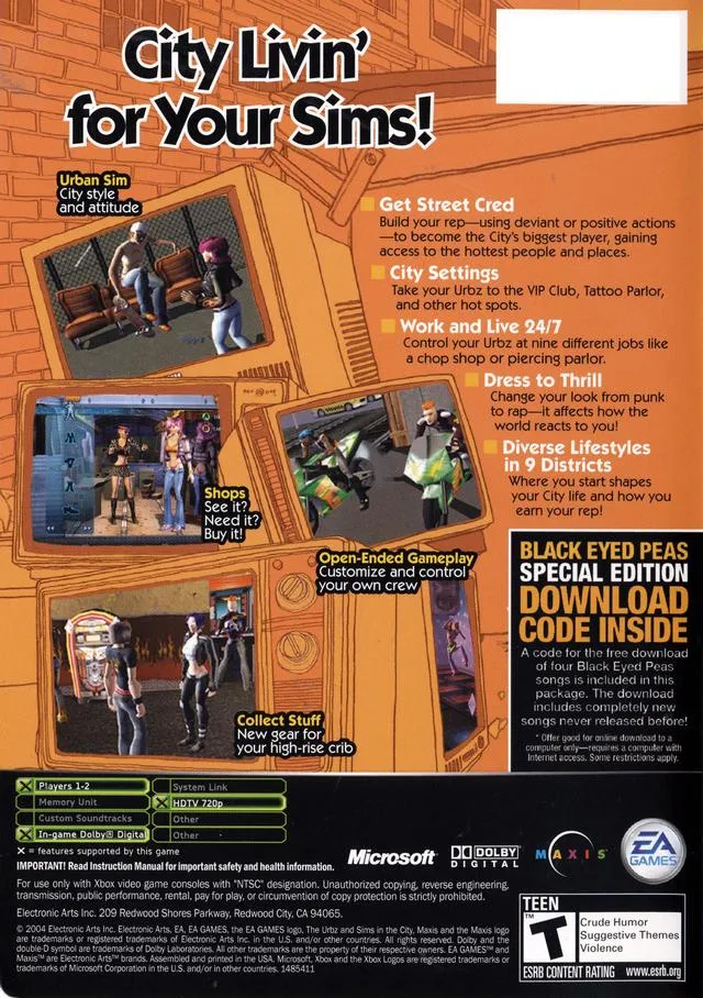 The Urbz: Sims in the City box back