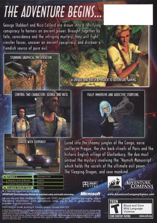 Broken Sword: The Sleeping Dragon box back