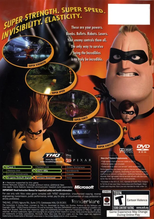 The Incredibles box back