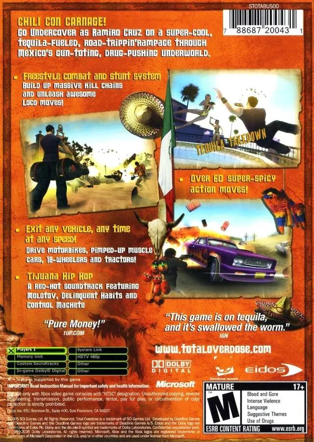 Total Overdose: A Gunslinger's Tale in Mexico box back