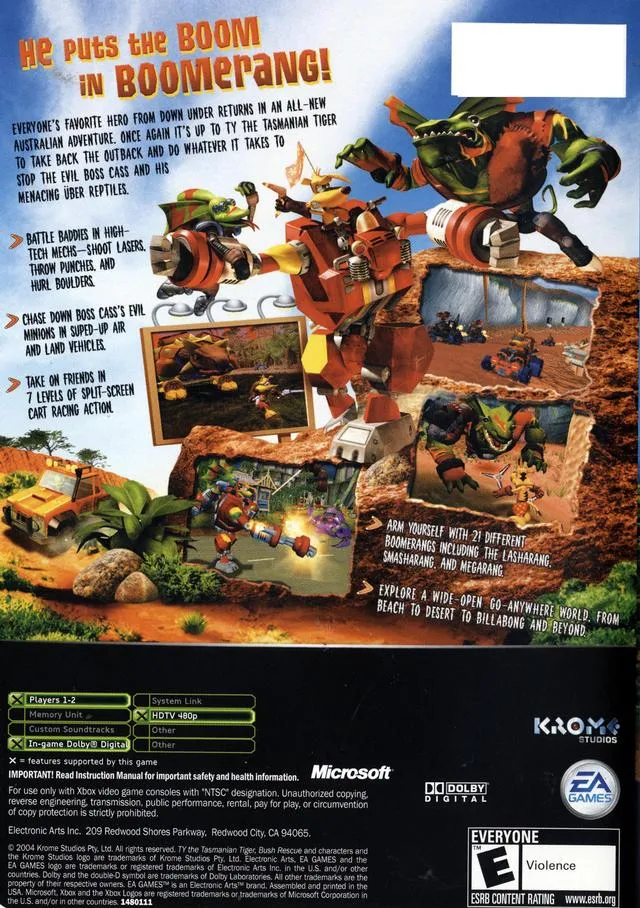 Ty the Tasmanian Tiger 2: Bush Rescue box back