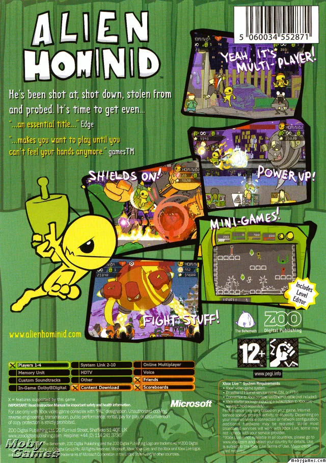 Alien Hominid box back