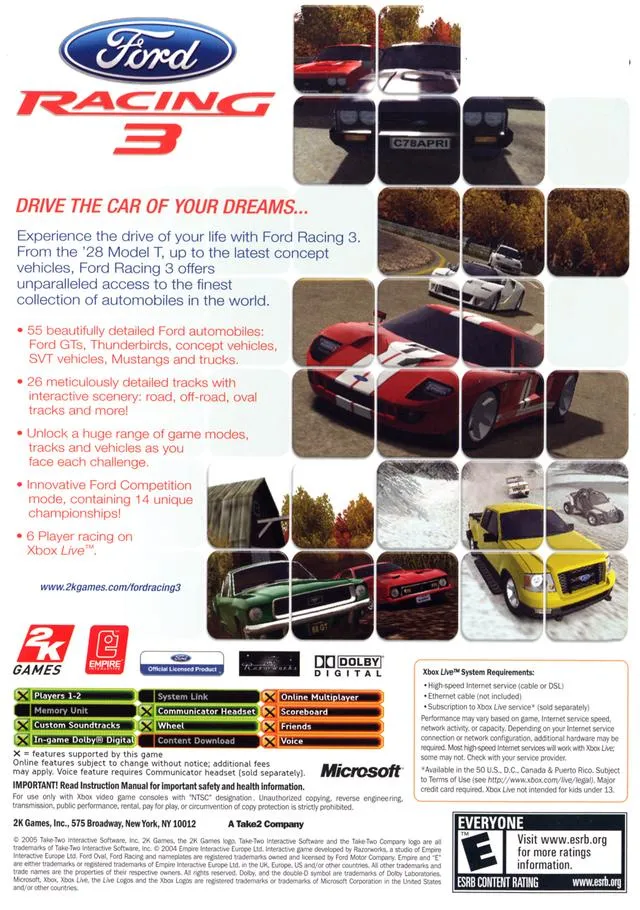 Ford Racing 3 box back