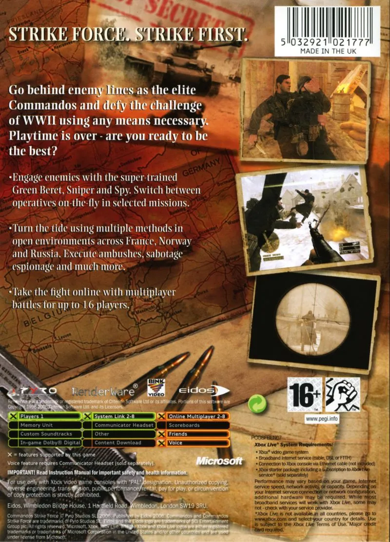 Commandos: Strike Force box back