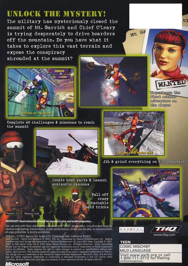 Dark Summit box back