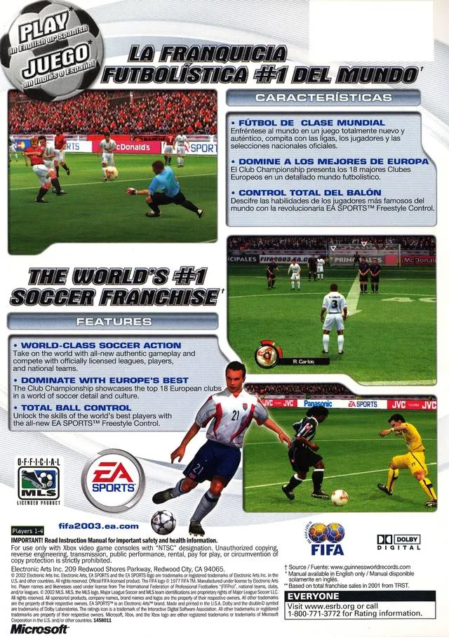 FIFA Soccer 2003 box back