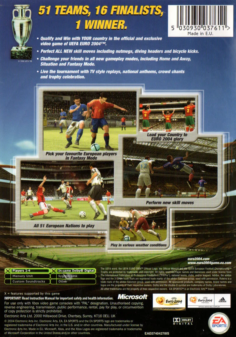 UEFA Euro 2004: Portugal box back