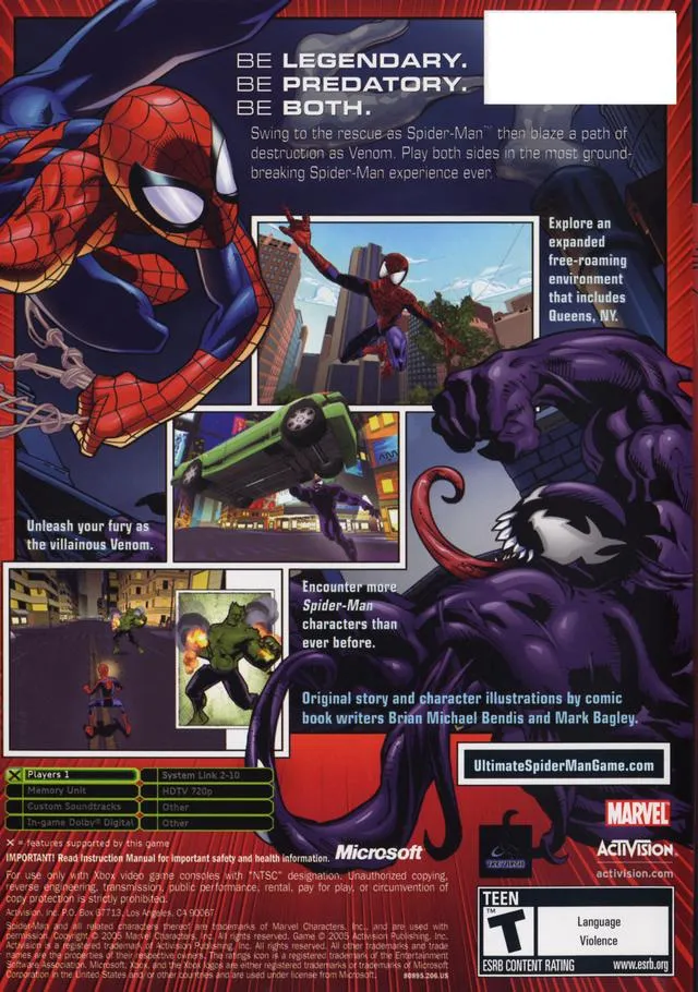 Ultimate Spider-Man box back