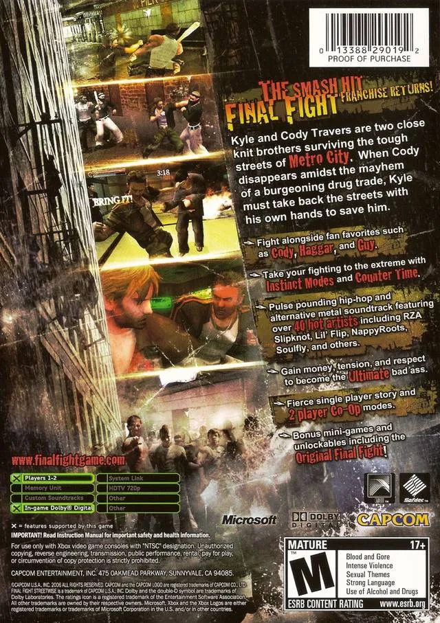 Final Fight: Streetwise box back