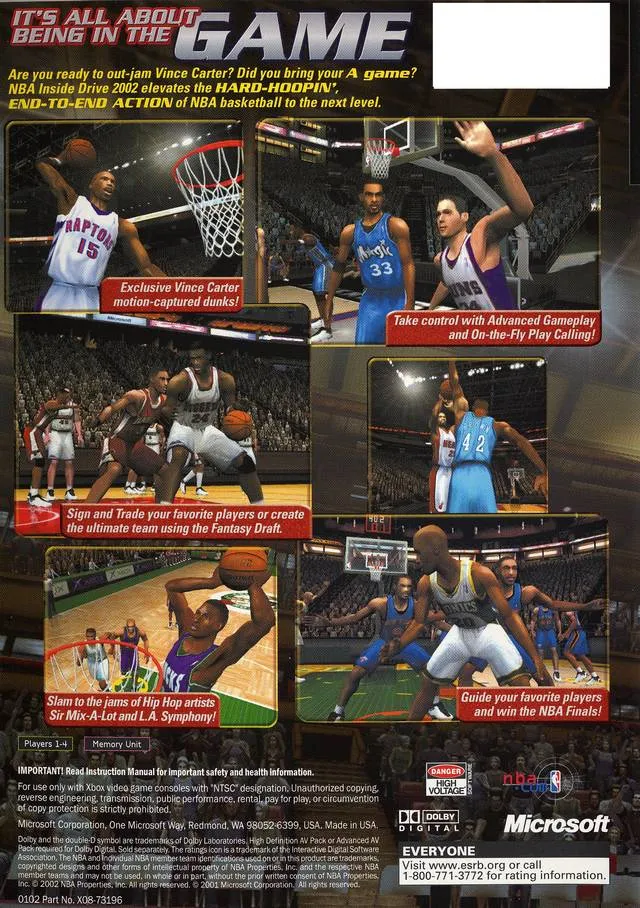 NBA Inside Drive 2002 box back