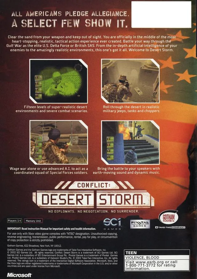 Conflict: Desert Storm box back