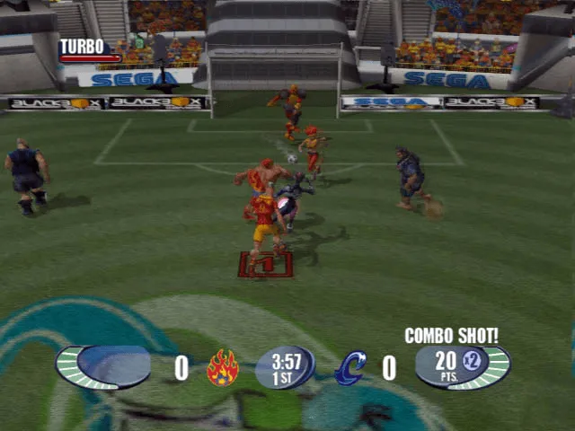 Backdrop artwork for Sega Soccer Slam