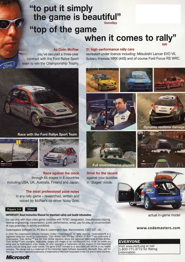 Colin McRae Rally 3 box back