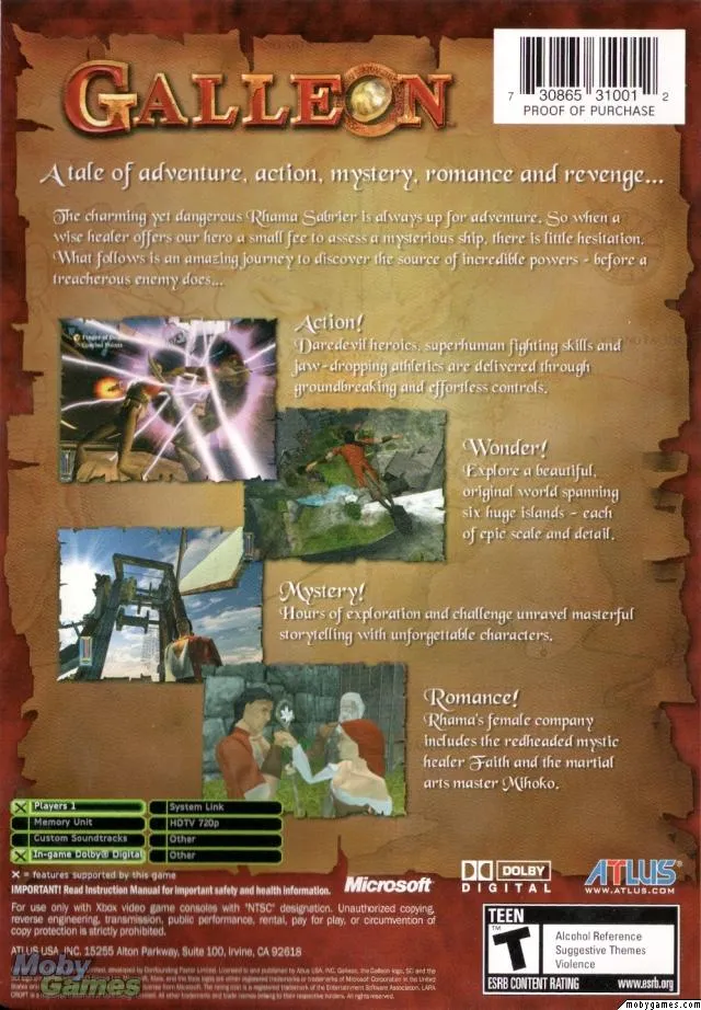 Galleon box back