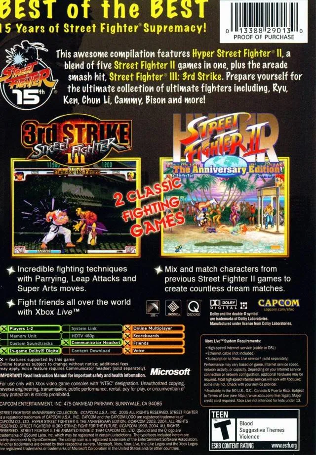 Street Fighter Anniversary Collection box back