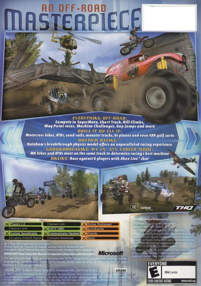 MX vs. ATV Unleashed box back