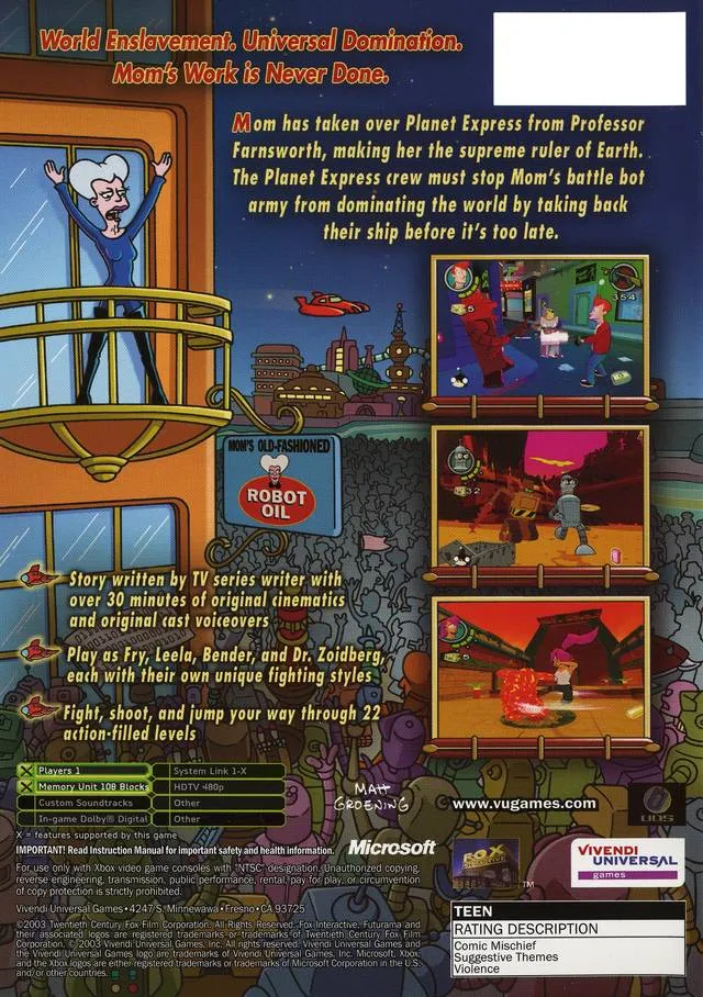 Futurama box back