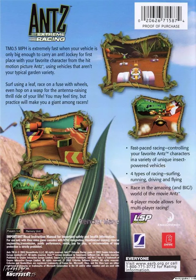 Antz Extreme Racing box back