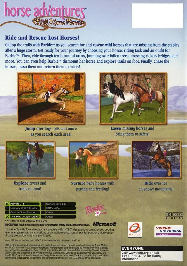 Barbie Horse Adventures: Wild Horse Rescue box back
