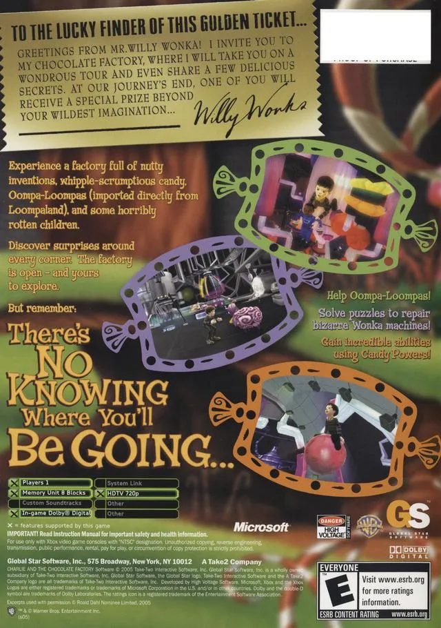 Charlie and the Chocolate Factory box back