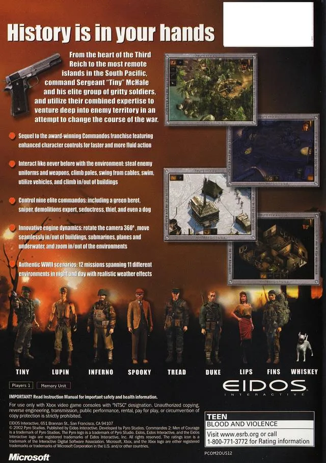 Commandos 2: Men of Courage box back