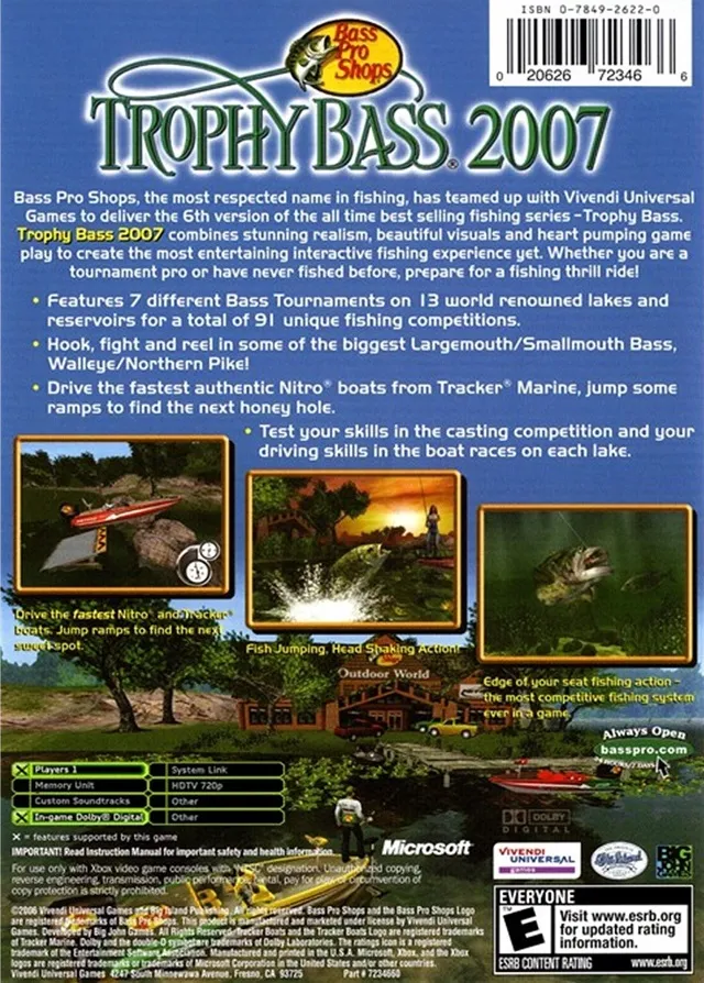 Bass Pro Shops: Trophy Bass 2007 box back