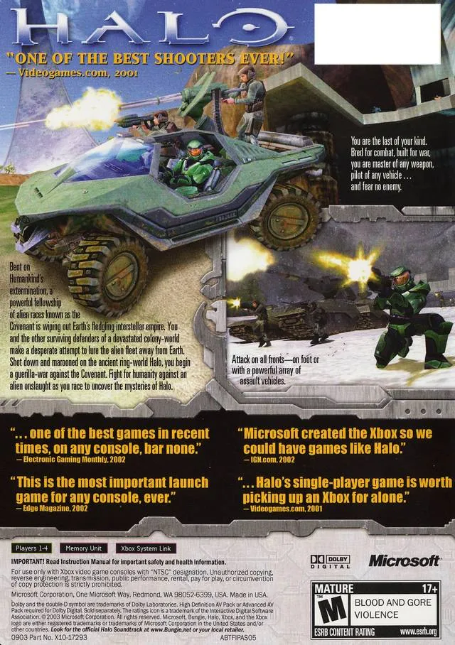 Halo: Combat Evolved box back