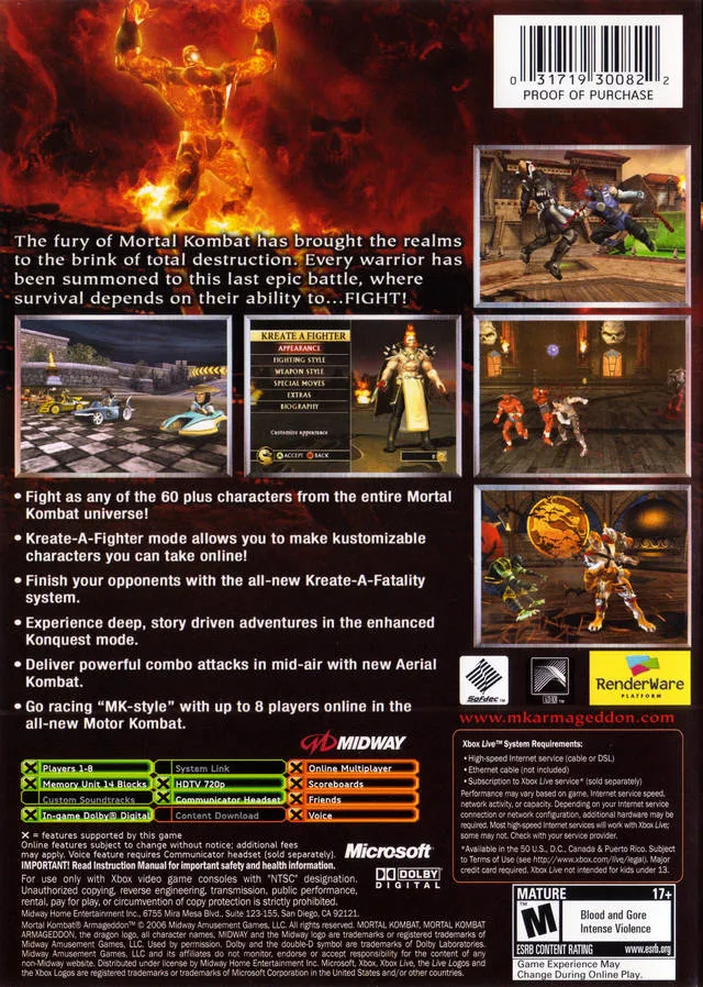 Mortal Kombat: Armageddon box back