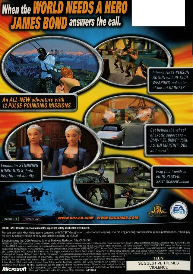 007: Agent Under Fire box back