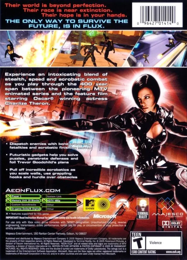 Aeon Flux box back